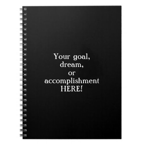 Personalized goal  notebook
