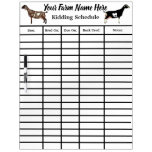 Personalized Goat Kidding Schedule Dry Erase Board