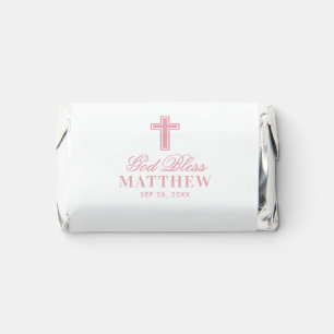 Personalized God Bless Cross & Baby's Name Baptism Hershey's Miniatures