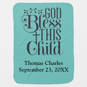 Personalized God Bless This Child Baptism Christen Baby Blanket