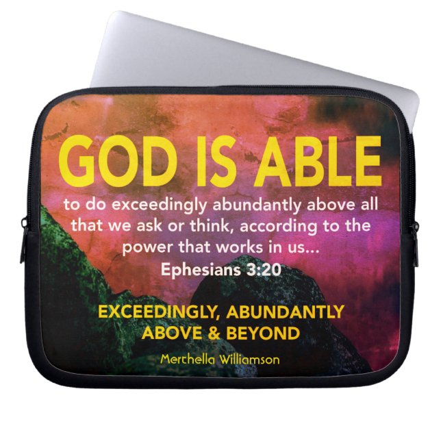 Personalized GOD IS ABLE Christian Laptop Sleeve (Front)
