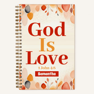 personalized God Is Love Boho Christian Journal
