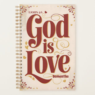 Personalized God Is Love Vintage Christian Planner
