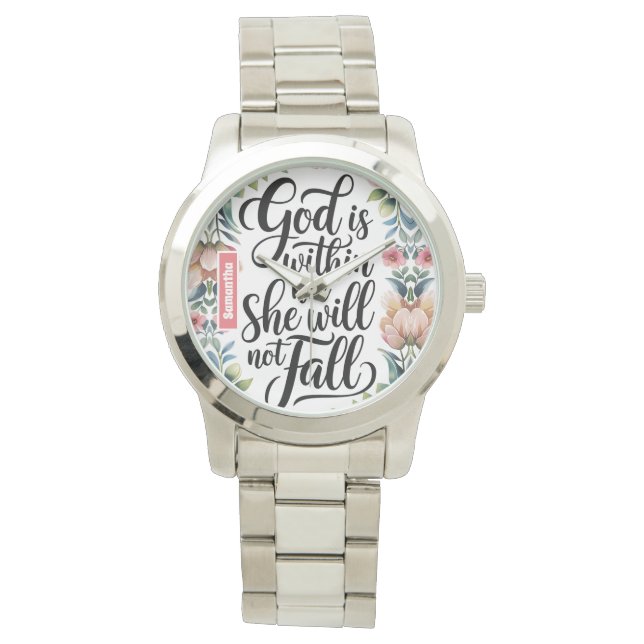 Personalized God is Within Her Christian Women Watch (Front)