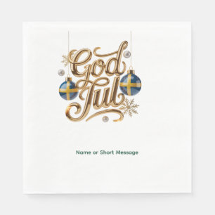 Personalized God Jul Swedish Christmas Paper Napkins