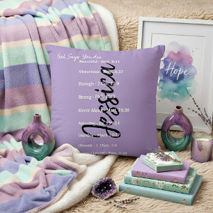 Personalized God says you are, scriptures Throw Pillow