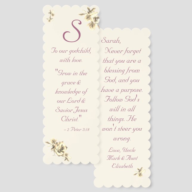 Personalized Goddaughter  Bookmarks (Front & Back)