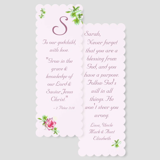 Personalized Goddaughter  Bookmarks (Front & Back)