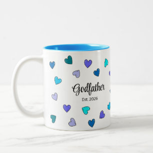 Personalized Godfather Blue Heart Gift  Two-Tone Coffee Mug