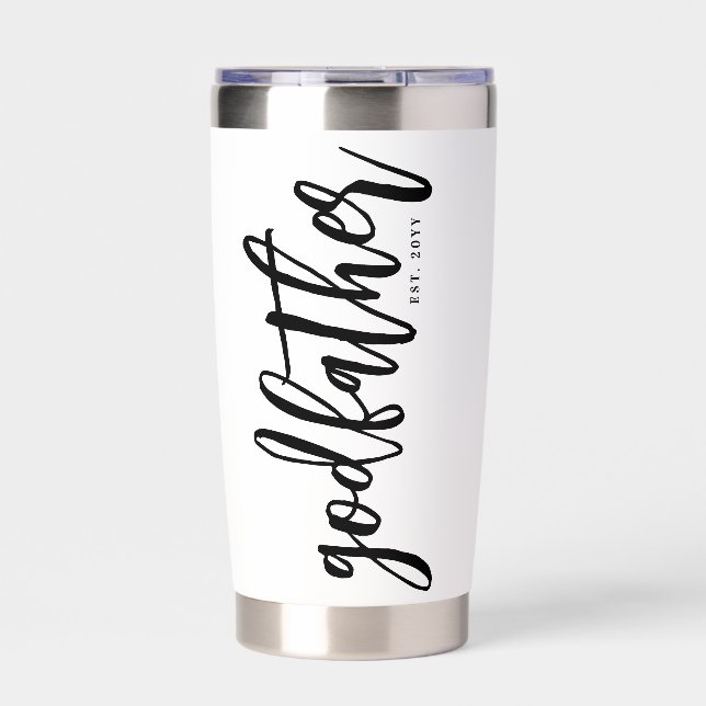 Personalized Godfather Brush Script Typography  Insulated Tumbler (Front)
