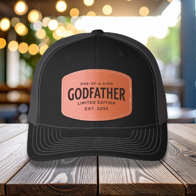Personalized Godfather Leather Patch Hat (Creator Uploaded)