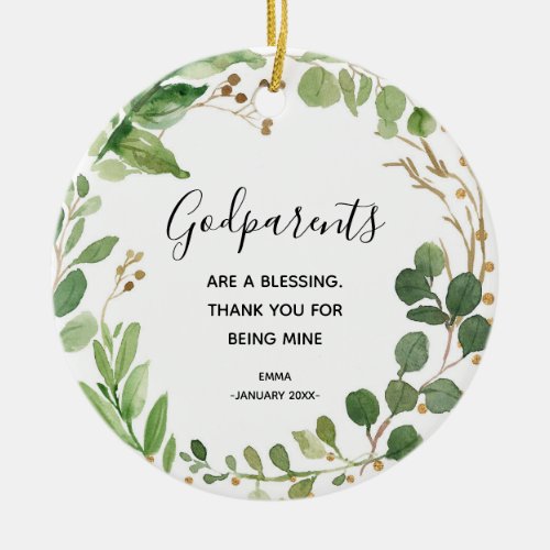 Personalized Godparents Christmas Ornament