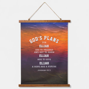 Personalized GOD'S PLANS Jeremiah 29:11 Christian Hanging Tapestry