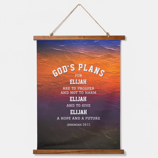 Personalized GOD'S PLANS Jeremiah 29:11 Christian Hanging Tapestry (Front)