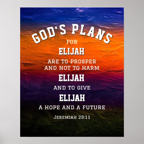 Personalized GODS PLANS Jeremiah 2911 Christian Poster