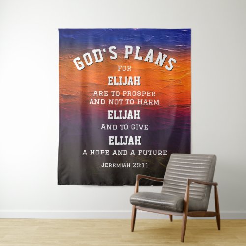 Personalized GODS PLANS Jeremiah 2911 Christian Tapestry