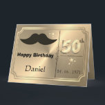 Personalized Gold 50th Birthday Card For A Man<br><div class="desc">Custom personalized gold themed 50th birthday greeting card idea for a man. Great idea for Dad,  husband or boyfriend.</div>