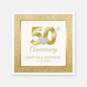 Personalized Gold 50th Wedding Anniversary Napkins