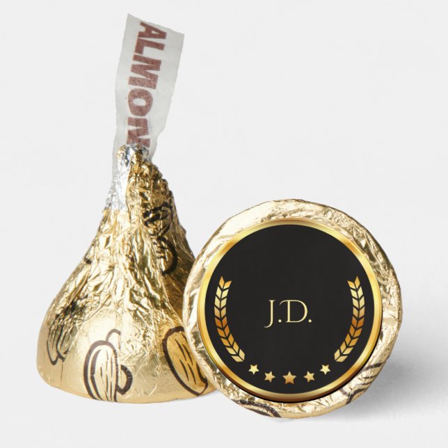Personalized Gold and Black Hershey®'s Kisses® (Front)
