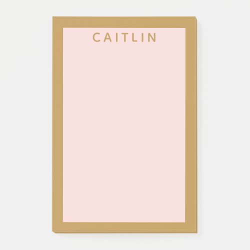 Personalized Gold and Blush Pink Post_it Notes