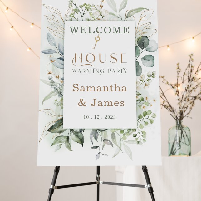 Personalized  Gold and Green Housewarming Foam Board (In Situ (Stand))