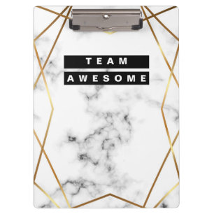 Personalized Gold and Marble Pattern Clipboard