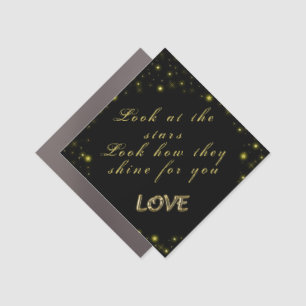 Personalized Gold and sparkles stars on black Car Magnet