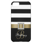 Personalized Gold, Black Bold Stripes Diamonds