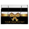 Personalized Gold, Black Bold Stripes Golden BOW