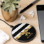 Personalized Gold, Black Bold Stripes Golden BOW