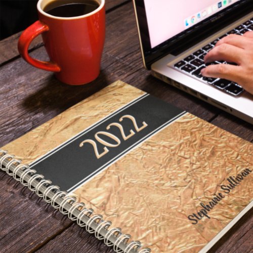 Personalized Gold Black  Planner