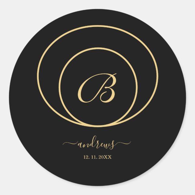 Personalized gold black signature Sticker (Front)