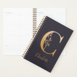 Personalized Gold Blue Elegant Floral Monogram C Planner<br><div class="desc">Personalized Gold Blue Elegant Floral Monogram C Planner *For this design, each letter has its own listing but you customize your name by clicking on "personalize this template." I am working on adding more letters; if yours is not listed yet, please message me and I can list it for you....</div>