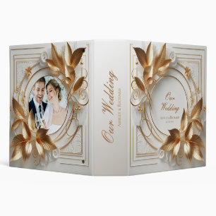 Personalized Gold Botanical Wedding Binder