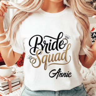 Personalized Gold Bride Squad Bachelorette Party Tri-Blend Shirt