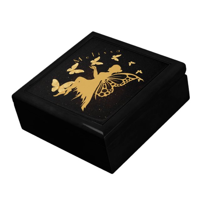 Personalized Gold Butterfly Fairy Gift Box (Side)