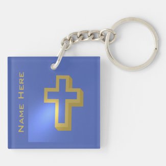 Personalized Gold Christian Religious Lilac Cross