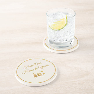 Personalized Gold Christmas Coaster