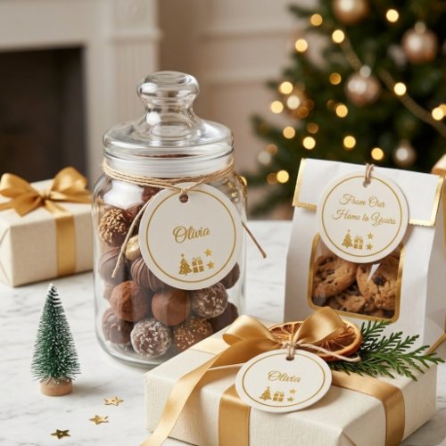 Personalized Gold Christmas Favor Tags