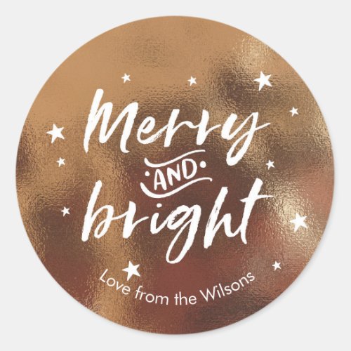 Personalized Gold Christmas hand lettered stickers