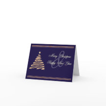 Personalized Gold Christmas Tree Card