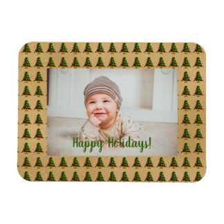 Personalized Gold Christmas Tree Magnet