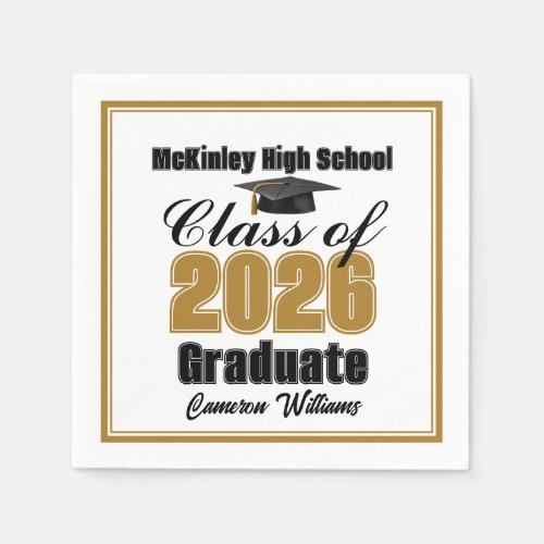 Personalized Gold Class of 2026 Graduation Party