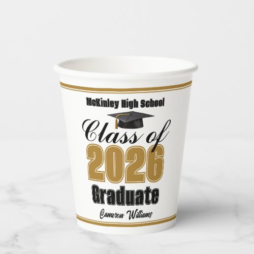 Personalized Gold Class of 2026 Graduation Party
