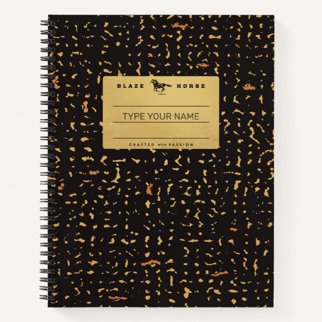 Personalized Gold Composition Notebook (Front)