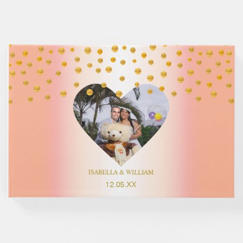 Personalized Gold Confetti on Rose Gold Guest Book