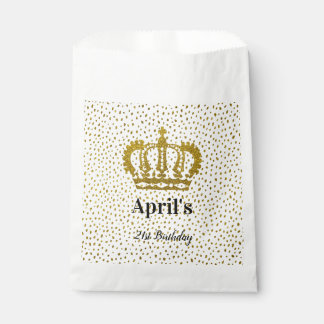 Personalized Gold Crown Birthday Favor Bag