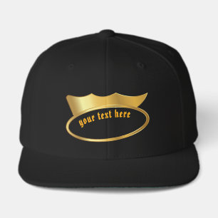 Personalized Gold Crown Logo Black Gamer Cap