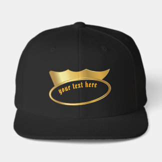 Personalized Gold Crown Logo Black Gamer Cap