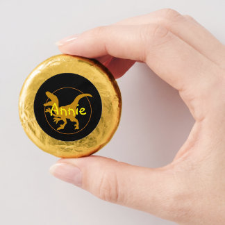 Personalized Gold Dinosaur Dipped Oreo Cookie Favors